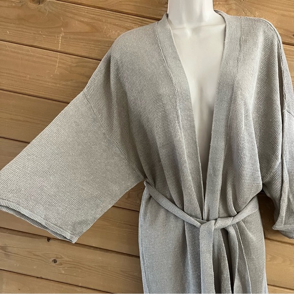 NWT Johnny Was Beige Tan Organic Linen Long Kimono Wrap Cardigan Duster XS/S - Picture 7 of 8